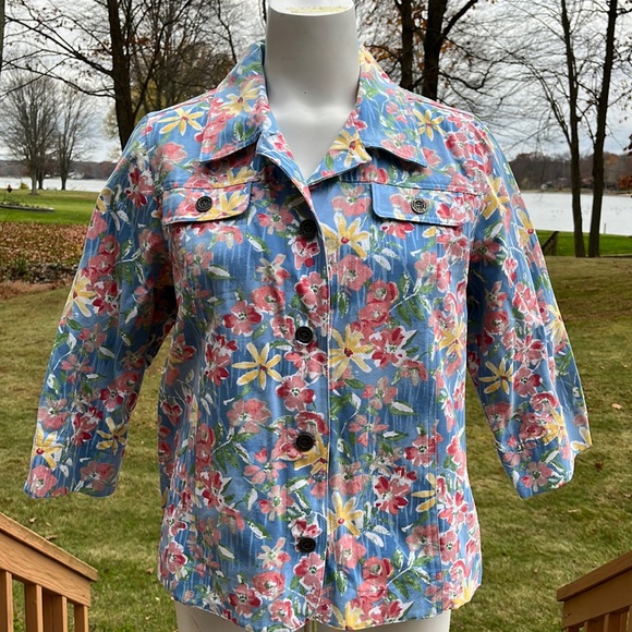 NWT floral cotton-blend jacket PL - Picture 1 of 10